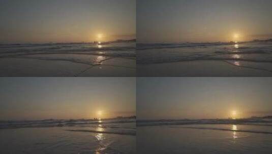 海滩夕阳空境高清在线视频素材下载