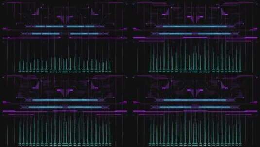 朋克风格线条噪波屏幕闪烁紫色红色蓝色7高清在线视频素材下载