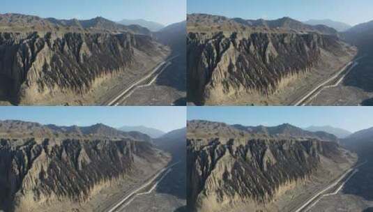 新疆旅行独山子大峡谷风光航拍高清在线视频素材下载