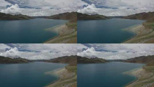 西藏山南浪卡子县羊卓雍错湖泊自然风光高清在线视频素材下载