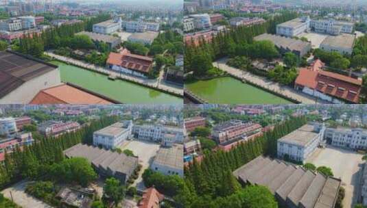 上海影视乐园，上海松江车墩影视城4K航拍高清在线视频素材下载