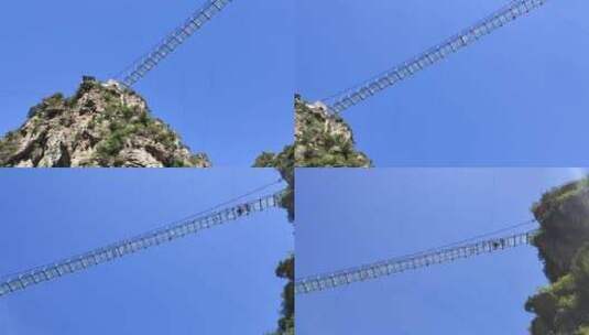 头顶的玻璃吊桥高清在线视频素材下载