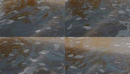 工业废水视频污染浑浊污水特写高清在线视频素材下载