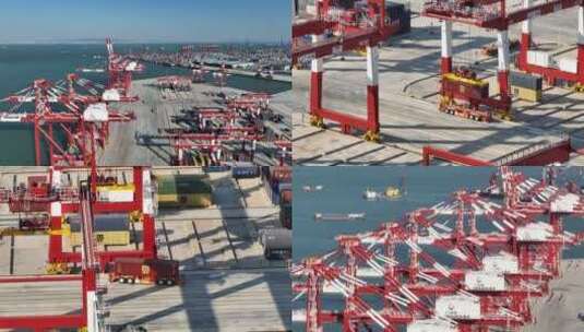 广州港自动化无人码头高清在线视频素材下载