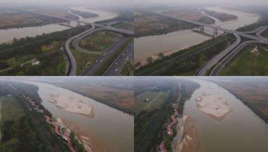 西安咸阳渭河沙子高清在线视频素材下载