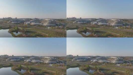 江西九江鄱阳湖生态科技城环绕航拍视频高清在线视频素材下载
