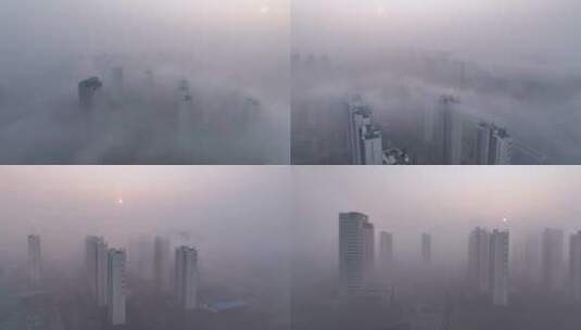 城市大雾天气高清在线视频素材下载