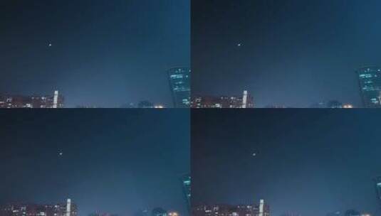 夜晚天空孤独的月亮高清在线视频素材下载