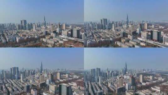 航拍南京紫峰大厦高清在线视频素材下载