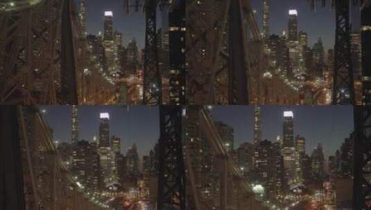 航拍密集城市高楼大厦夜景高清在线视频素材下载