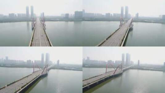 南昌艾溪湖大桥高清在线视频素材下载