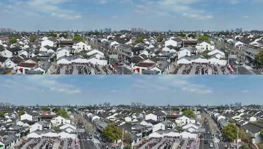 苏州老城区相城居民房屋建筑俯瞰航拍高清在线视频素材下载