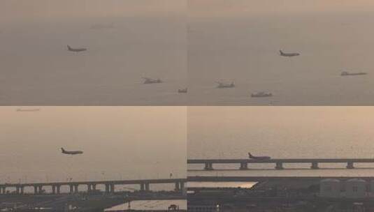 深圳机场飞机起飞降落高清在线视频素材下载