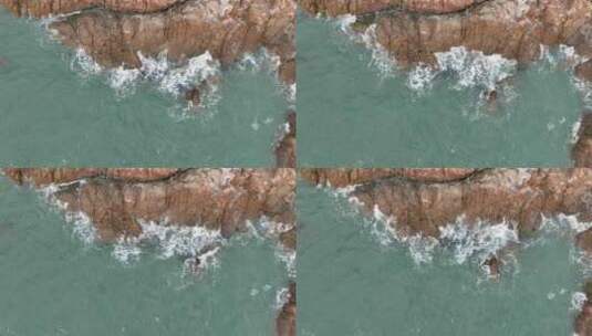 海浪拍打礁石升格拍摄高清在线视频素材下载