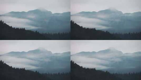 山峰森林云雾高清在线视频素材下载
