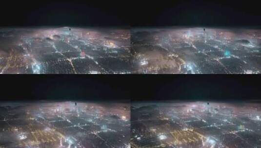 宁波夜景延时航拍高清在线视频素材下载