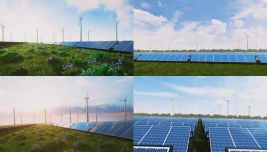 新能源 太阳能发电站 光伏发电高清在线视频素材下载