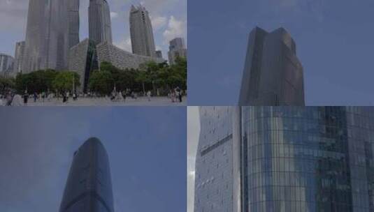 2023珠江新城蓝天白云IFC高清在线视频素材下载
