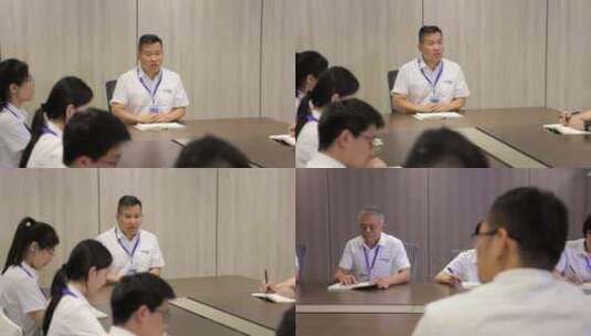穿白色制服的男子在会议室发言高清在线视频素材下载