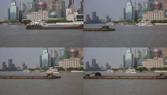 上海黄浦江航运高清在线视频素材下载