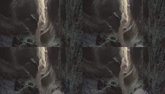大山中间的悬崖峭壁高清在线视频素材下载