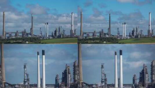 带烟塔的工业发电站 能源 污染 气候变化4k高清在线视频素材下载