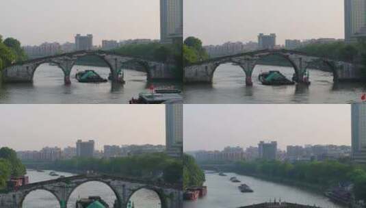 杭州拱墅区大运河拱宸桥桥西历史街区高清在线视频素材下载