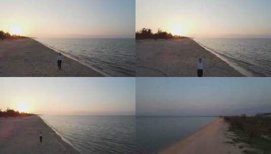 海边日落沙滩高清在线视频素材下载