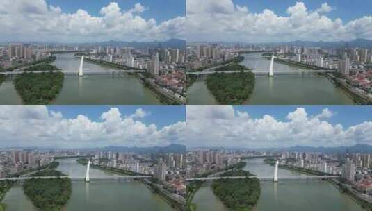 航拍江西赣州飞龙大桥高清在线视频素材下载