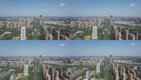 河南许昌城市风光交通航拍高清在线视频素材下载