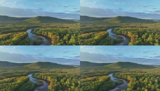 内蒙古根河源国家湿地公园秋景高清在线视频素材下载