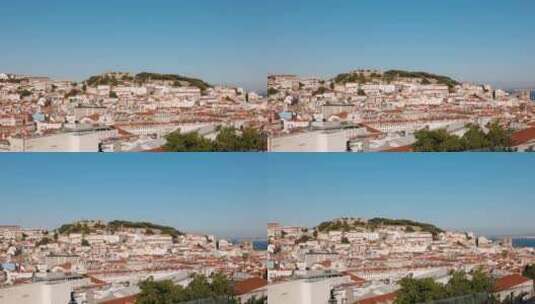 从Bairro Alto看Castelo do Sao Jorge高清在线视频素材下载