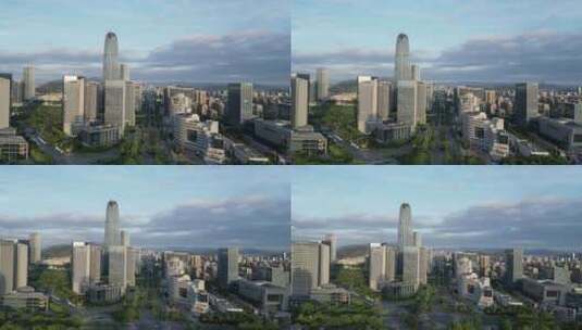 航拍浙江台州建设台州大景台州金融中心高清在线视频素材下载