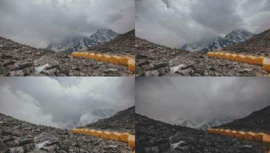 喜马拉雅珠峰罗布切雪山日落延时高清在线视频素材下载