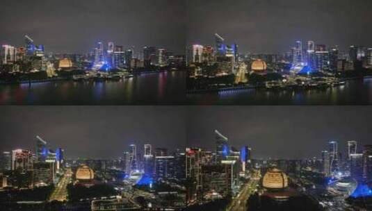 杭州夜景滨江大金球高清在线视频素材下载