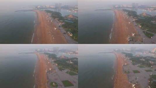 海边沙滩大海海洋沙滩风景航拍高清在线视频素材下载