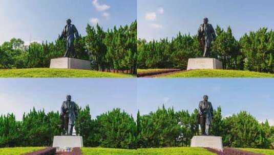 深圳福田莲花山公园邓小平雕像大范围高清在线视频素材下载
