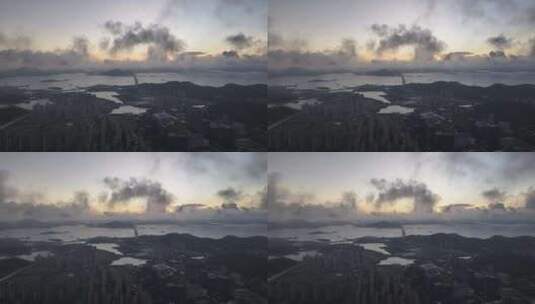 平潭岛清晨日出航拍高清在线视频素材下载