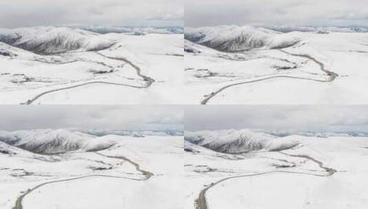 雪山高原大气航拍高清在线视频素材下载