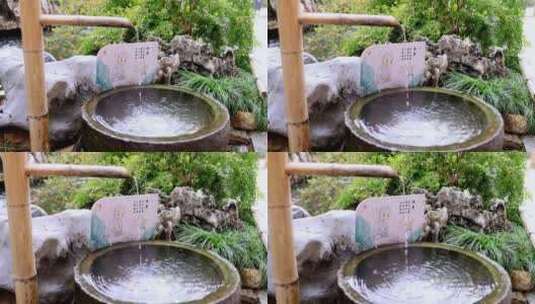 杭州径山寺洗手池唯美慢镜头高清在线视频素材下载