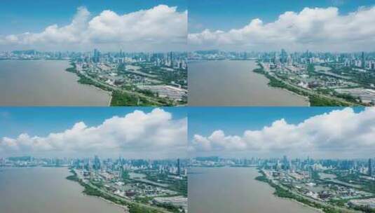 深圳南山城市风光航拍延时高清在线视频素材下载