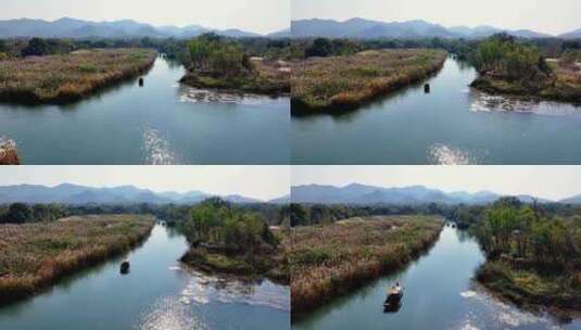 中国杭州西溪湿地秋日美景高清在线视频素材下载