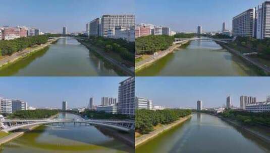 4K航拍深圳茅洲河3高清在线视频素材下载