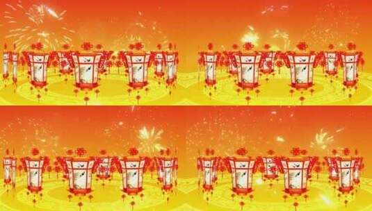 新春歌舞喜庆舞台LED背景高清在线视频素材下载