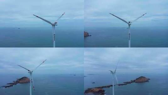 大风车 风力发电 海边的大风车高清在线视频素材下载