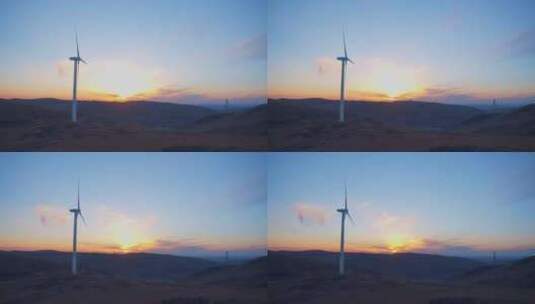 草原风力发电风车高清在线视频素材下载