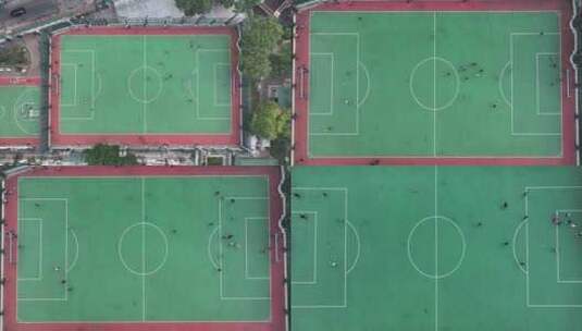 香港西九龙蓝球场俯拍高清在线视频素材下载