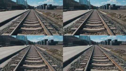 铁路货运站台铁路铁轨高清在线视频素材下载