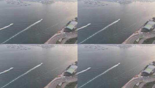 香港维多利亚港航拍高清在线视频素材下载