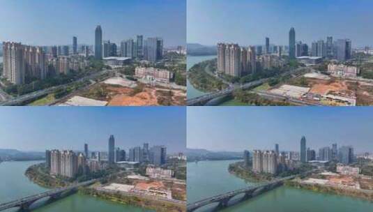 航拍惠州东江大桥高清在线视频素材下载